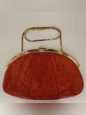 Judith Leiber Vintage Snake Skin & Antler Purse / Clutch